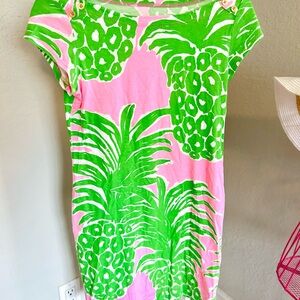 Lilly Pulitzer Pink and Green Pineapple Print Dress